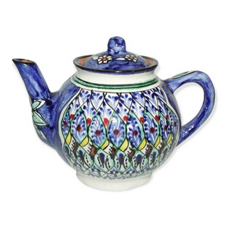 Чайник Риштанская Керамика Узоры 1000мл синий 1573787